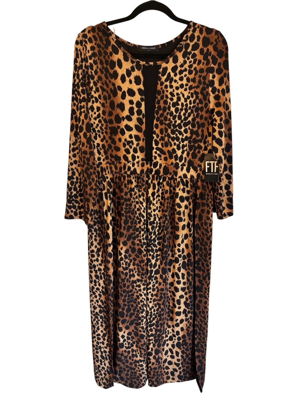 FASHION TO FIGURE NWT LEOPARD HAREM JUMPSUIT MAXI DRESS PLUS SIZE 3X